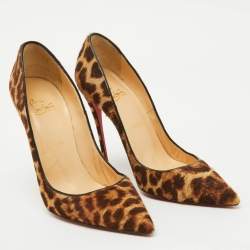 Pre Owned Christian Louboutin Brown Leopard Print Calf Hair So Kate Pumps Size 39