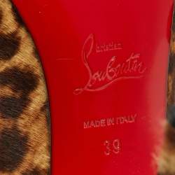 Pre Owned Christian Louboutin Brown Leopard Print Calf Hair So Kate Pumps Size 39
