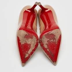 Christian Louboutin Beige Patent Leather Pigalle Plato Pumps Size 37