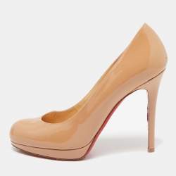 Christian Louboutin Beige Patent Leather New Simple Pumps Size 36.5