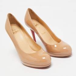 Christian Louboutin Beige Patent Leather New Simple Pumps Size 36.5