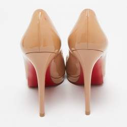 Christian Louboutin Beige Patent Leather New Simple Pumps Size 36.5