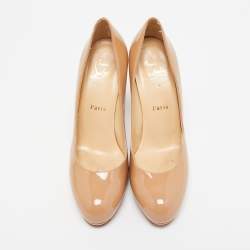 Christian Louboutin Beige Patent Leather New Simple Pumps Size 36.5