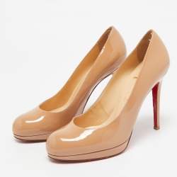 Christian Louboutin Beige Patent Leather New Simple Pumps Size 36.5