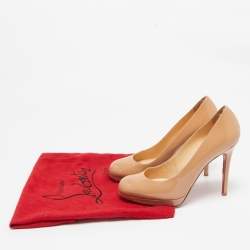 Christian Louboutin Beige Patent Leather New Simple Pumps Size 36.5