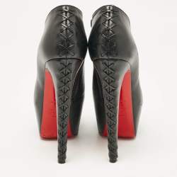 Christian Louboutin Black Leather Recouzetta Boots Size 37
