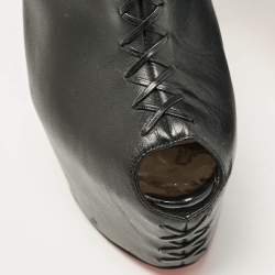Christian Louboutin Black Leather Recouzetta Boots Size 37