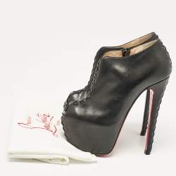 Christian Louboutin Black Leather Recouzetta Boots Size 37