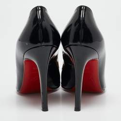 Pre Owned Christian Louboutin Black Patent Leather So Kate Pumps Size 37.5