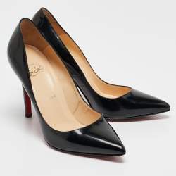 Pre Owned Christian Louboutin Black Patent Leather So Kate Pumps Size 37.5