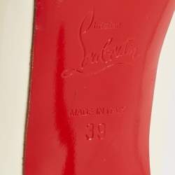 مملوكة مسبقًا Christian Louboutin White Patent Leather Slingback Pumps Size 39