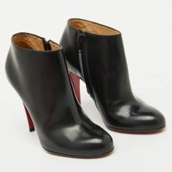 Christian Louboutin Black Leather Belle Ankle Length Boots Size 36.5