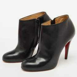 Christian Louboutin Black Leather Belle Ankle Length Boots Size 36.5