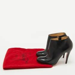 Christian Louboutin Black Leather Belle Ankle Length Boots Size 36.5