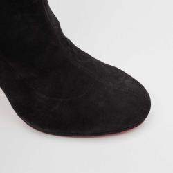 Pre Owned Christian Louboutin Black Suede  Knee Length Boots Size 38.5
