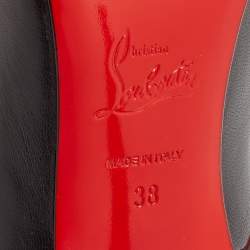 Pre Owned Christian Louboutin Black Leather Studded Cabo Pumps Size 38