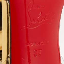 مملوكة مسبقًا Christian Louboutin Gold Leather and PVC Alta Firma Pumps Size 37