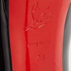 Christian Louboutin Black Patent Leather Lady Peep  Pumps Size 38