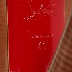 Pre Owned Christian Louboutin Brown Leather Camisol Booties Size 41