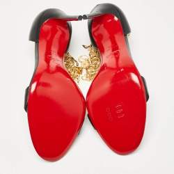 Christian Louboutin Black Leather Gourmi Ankle Strap Sandals Size 39.5