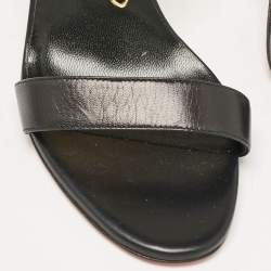 Christian Louboutin Black Leather Gourmi Ankle Strap Sandals Size 39.5