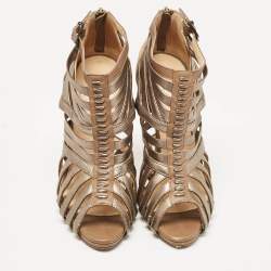 Christian Louboutin Brown Leather and Suede Karina Ankle Length Boots Size 39.5 