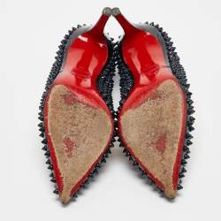 Christian Louboutin Black Patent Leather Pigalle Spikes Pumps Size 39
