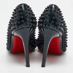 Christian Louboutin Black Patent Leather Pigalle Spikes Pumps Size 39