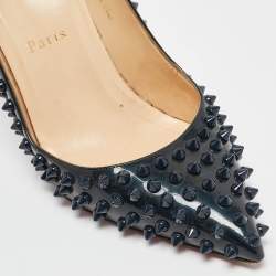 Christian Louboutin Black Patent Leather Pigalle Spikes Pumps Size 39