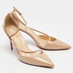Christian Louboutin Beige Patent Fliketta Pumps Size 37.5