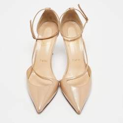 Christian Louboutin Beige Patent Fliketta Pumps Size 37.5
