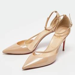 Christian Louboutin Beige Patent Fliketta Pumps Size 37.5