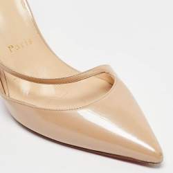 Christian Louboutin Beige Patent Fliketta Pumps Size 37.5