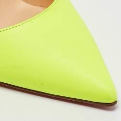 Christian Louboutin Neon Green/White Leather Pigalle Follies Pumps Size 36.5