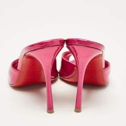 Christian Louboutin Pink Patent Leather Me Dolly Slide Sandals Size 38