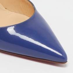 Pre Owned Christian Louboutin Blue Patent Leather Zappa Pumps Size 38