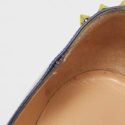 Pre Owned Christian Louboutin Blue Patent Leather Zappa Pumps Size 38
