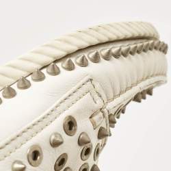 Christian Louboutin White Leather Yacht Loafers Size 40.5
