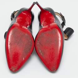 مملوكة مسبقًا Christian Louboutin Black Leather Ankle Strap Pumps Size 40