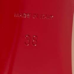 Pre Owned Christian Louboutin Beige Patent Leather Kate Pumps Size 38