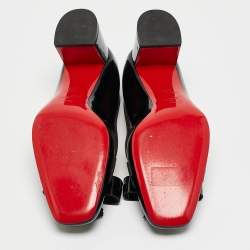 Pre Owned Christian Louboutin Black Patent Leather Carmela Pumps Size 40.5