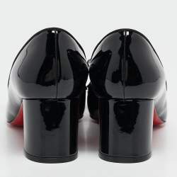 Pre Owned Christian Louboutin Black Patent Leather Carmela Pumps Size 40.5