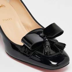 Pre Owned Christian Louboutin Black Patent Leather Carmela Pumps Size 40.5