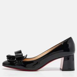 Pre Owned Christian Louboutin Black Patent Leather Carmela Pumps Size 40.5