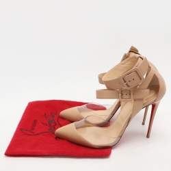 مملوكة مسبقًا Christian Louboutin Beige Leather and PVC Multimiss Pumps Size 42