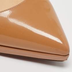 Christian Louboutin Beige Patent Leather Pigalle Plato Pumps Size 38