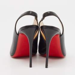 Pre Owned Christian Louboutin Black Leather Rivafish Pumps Size 38.5