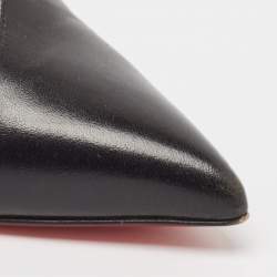Pre Owned Christian Louboutin Black Leather Rivafish Pumps Size 38.5