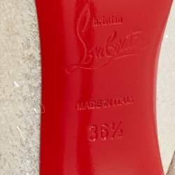 Christian Louboutin White Glitter Effect Fabric So Kate Pumps Size 36.5