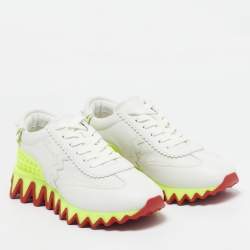 Christian Louboutin Grey Leather Loubi Shark Lace Up Sneakers Size 39
